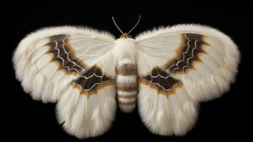 White Moth with Black and Brown Markings - Nature's Beauty