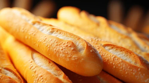 Delicious Golden Brown Baguette with Sesame Seeds