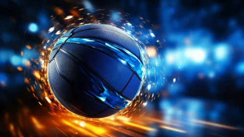 Dynamic Basketball 3D Rendering with Glowing Aura