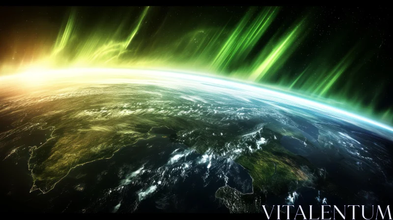 Earth Aurora Borealis - Spectacular Natural Light Display AI Image