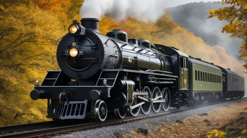 Enchanting Forest Train Journey in Autumn