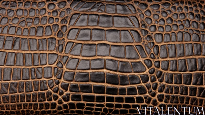 Brown Crocodile Leather Close-Up Texture AI Image