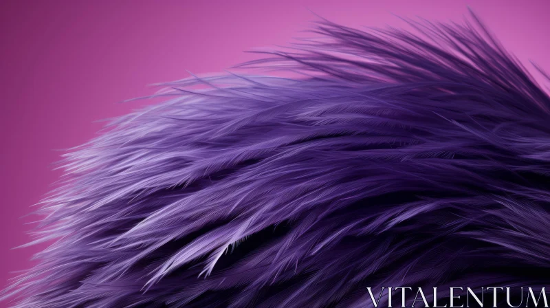 Ethereal Purple Feathers on Soft Pink Background AI Image