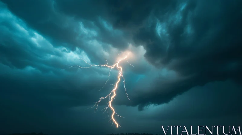 AI ART Striking Lightning in Stormy Sky