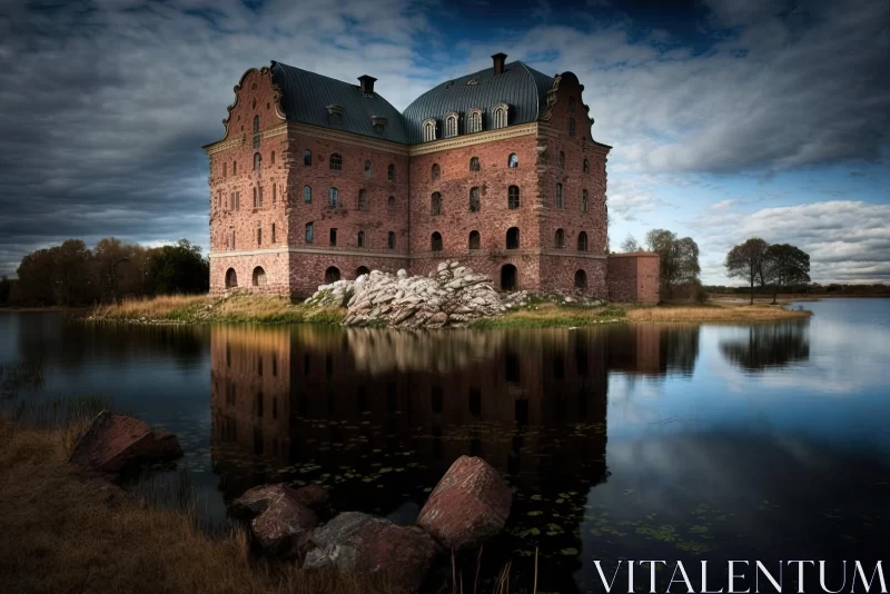 Swedish Gothic Palace: A Captivating Display of Industrial Landscapes and Romantic Ruins AI Image