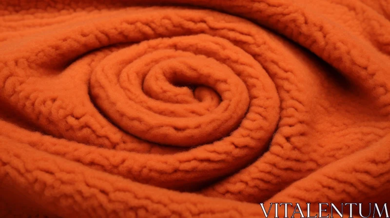 Burnt Orange Spiral Fleece Fabric Texture AI Image