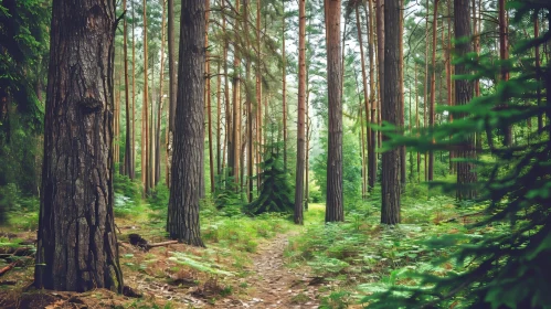 Enchanting Pine Forest Scene