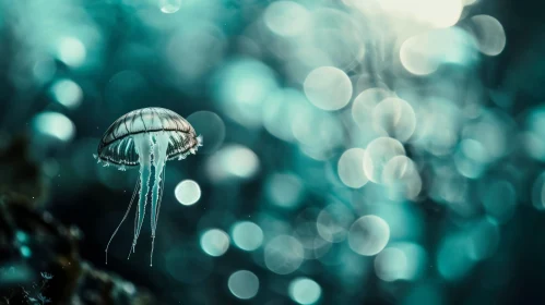Ethereal Jellyfish Underwater Photo