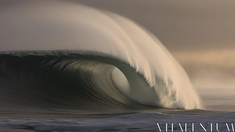 Majestic Wave in the Ocean AI Image