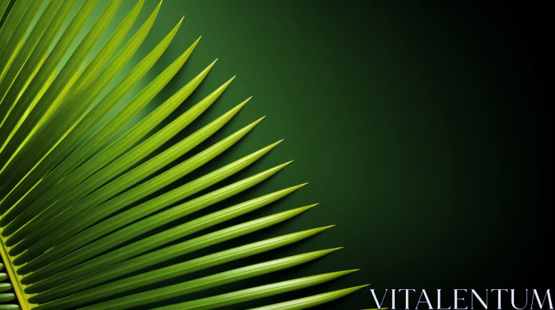 AI ART Dark Green Palm Leaf Close-up