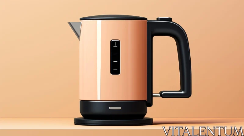 Pink Electric Kettle with Black Handle - Kitchen Appliance AI Image