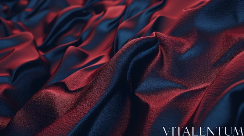 Red and Blue Crumpled Fabric - Detailed 3D Render AI Image