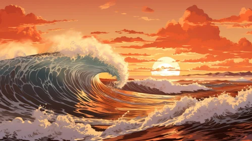 Serene Sunset Seascape Painting