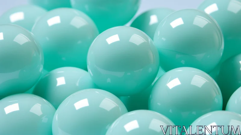 Subtle Mint Green Balls Texture on Pale Blue Background AI Image