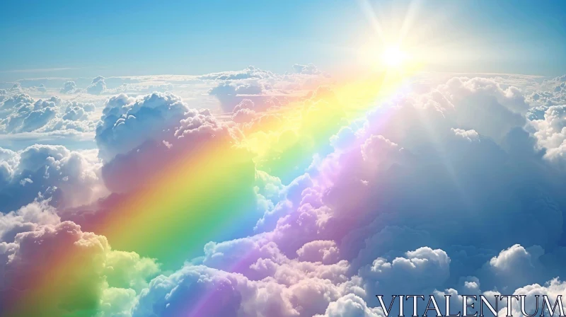 Breathtaking Rainbow Above Clouds - Symbol of Hope AI Image