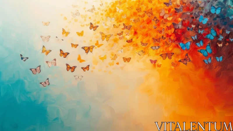 Enchanting Butterfly Painting - Colorful Flight of Nature AI Image
