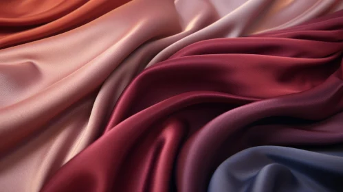 Silk Fabric Waves in Pink, Red, Blue