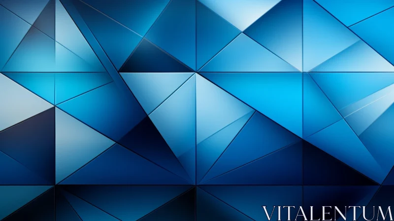 AI ART Blue Geometric Triangle Pattern