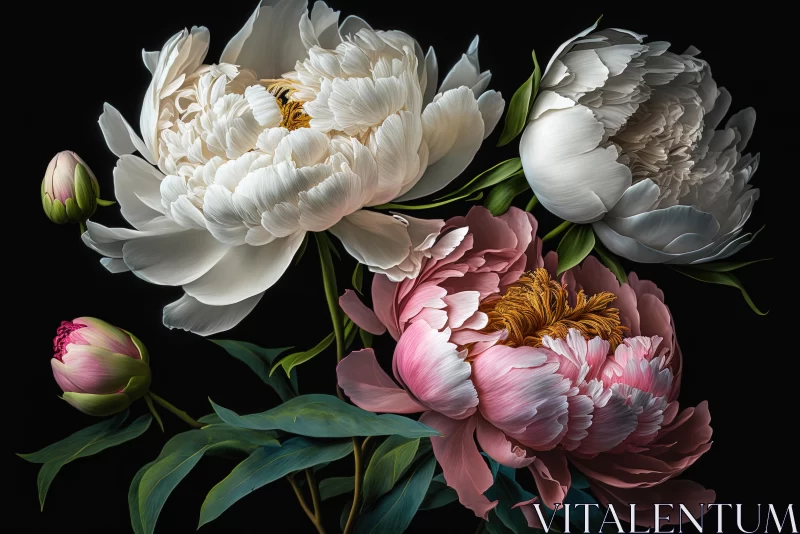 Hyper-Realistic Peonies: A Captivating Floral Masterpiece AI Image
