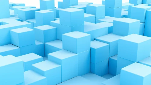 Blue Geometric 3D Rendering Background