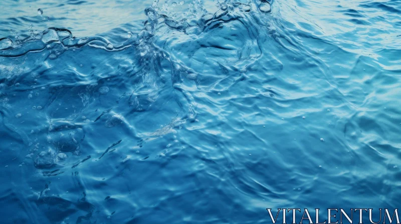 Blue Water Surface Close-up AI Image