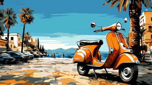 Cartoon Mediterranean Town Street Scene