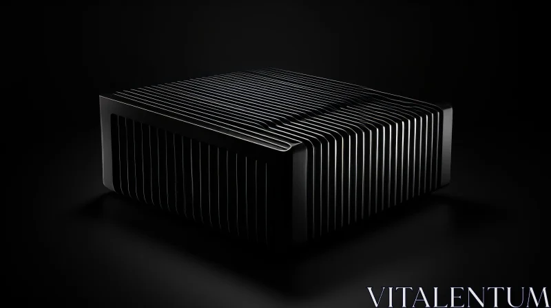 Intriguing 3D Black Metal Box Composition AI Image