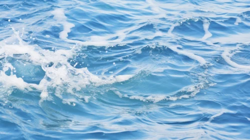 Tranquil Blue Sea Water with Waves and Sunlight