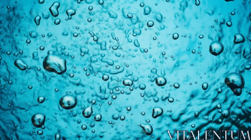 AI ART Blue Bubbles in Water Abstract Image