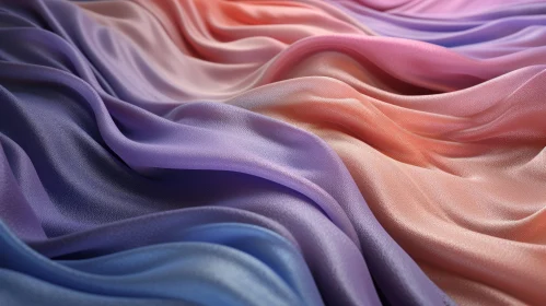 Blue Purple Silk Fabric Gradient Close-Up