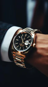 Luxury Gold Rolex Watch on Man's Wrist