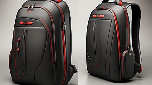 Modern Black and Red Backpack | Futuristic Design | 3D Rendering