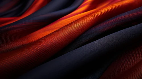 Silky Black and Red Fabric Close-Up