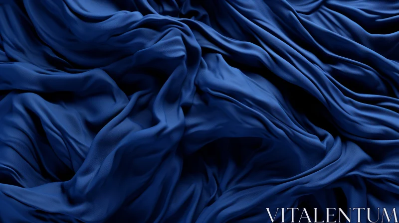 AI ART Elegant Blue Silk Fabric 3D Render