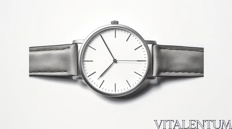 Elegant Minimalist Wristwatch Close-Up AI Image