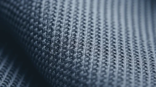 Gray Knit Fabric Texture Close-Up