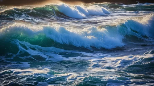 Ocean Waves Power - Captivating Image of Crashing Waves