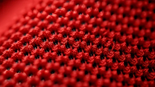 Red Honeycomb Pattern Textile Fabric Close-Up