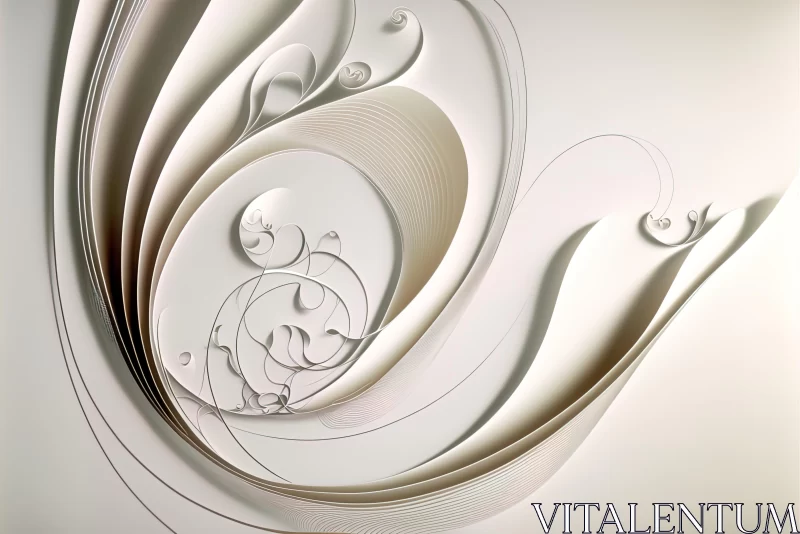Abstract Composition of Paper with Spiral Designs | Photorealistic Art AI Image
