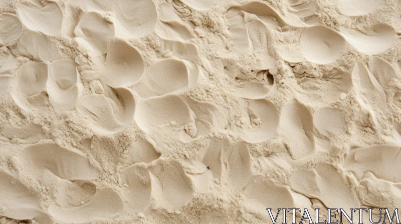 Detailed Sand Surface with Footprints - Close-up Texture AI Image