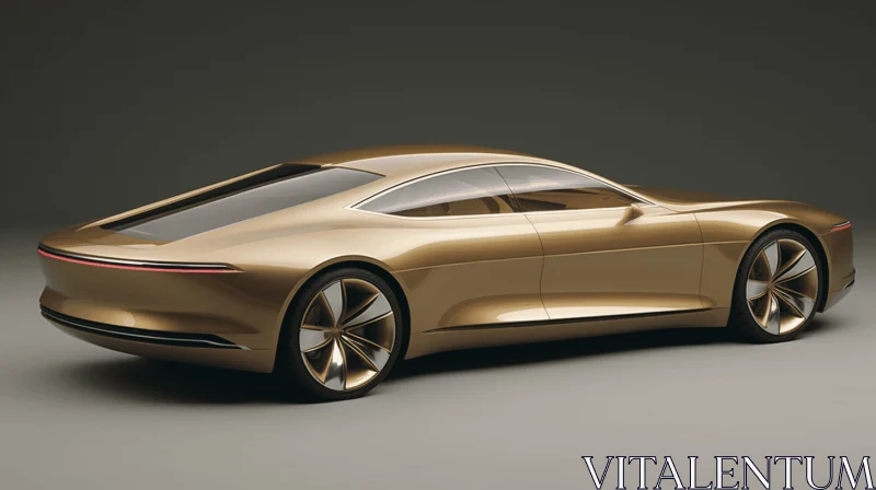 Luxurious Gold Concept Car on Gray Background | Bold Structural Designs AI Image