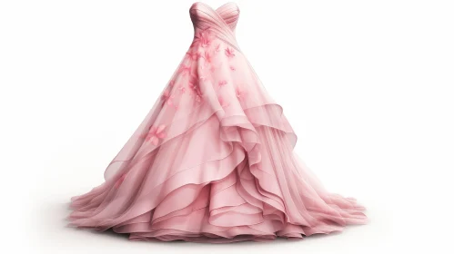 Pink Wedding Dress with Sweetheart Neckline