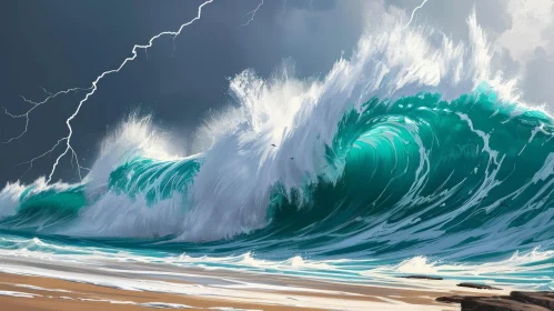 Stormy Sea Painting - Dramatic Nature Artwork