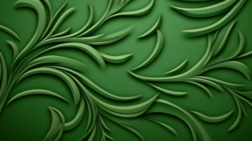 Green Floral 3D Pattern - Ethereal Design Element