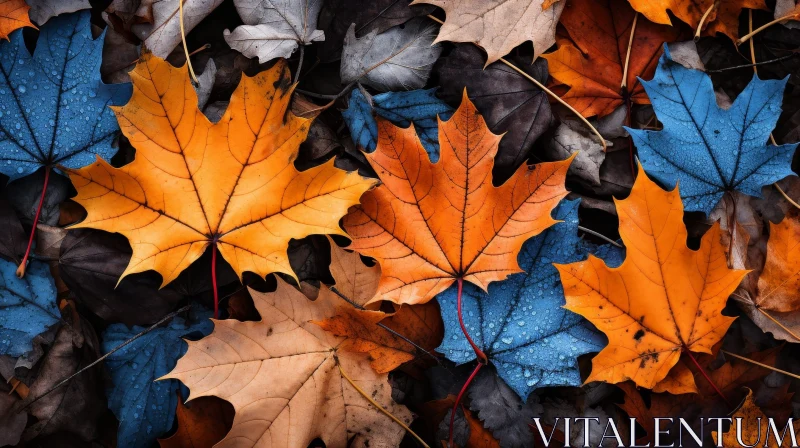AI ART Autumn Leaves Photography - Colorful Fallen Leaves Image