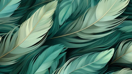 Green and Blue Feathers Background Illustration