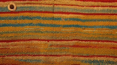 Striped Handmade Wool Carpet - Textured Decor Accent