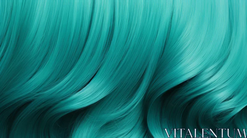 AI ART Turquoise Hair Waves - Beauty Close-Up