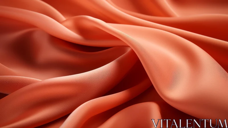 Coral Silk Fabric Close-Up | Softness and Luxury AI Image