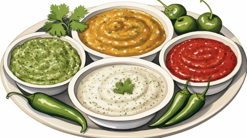 Delicious Dips with Fresh Vegetables